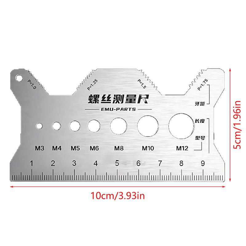 2/5/10Pcs Stainless Steel Bolt Gauge Thread Checker Flat Double-Sided Screw Measuring Device For Pattern Jewelry Watch