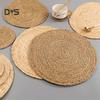 SW Corn Water Grass Handmade Weave Round Coaster Pad Mat Heat Insulation Placemat