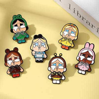 Cute Creative Cartoon Anime Crybaby POP MART Metal Badge Funny Styling Doll Crying Baby Brooch