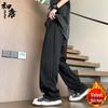 Men's Fleece-lined Loose Straight-Leg Sweatpants
