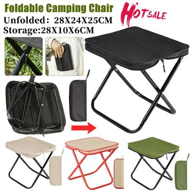 Portable Foldable Camping Stool Fold-up Camping Chair Non-Slip Pad&Carry Bag Fishing Collapsible Chair Seat For Fishing Camping