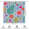 Vibrant Floral Shower Curtain Bold Pink Flowers Green Leaves on Soft Blue Background Modern Bathroom Decor for Girls Room Waterp