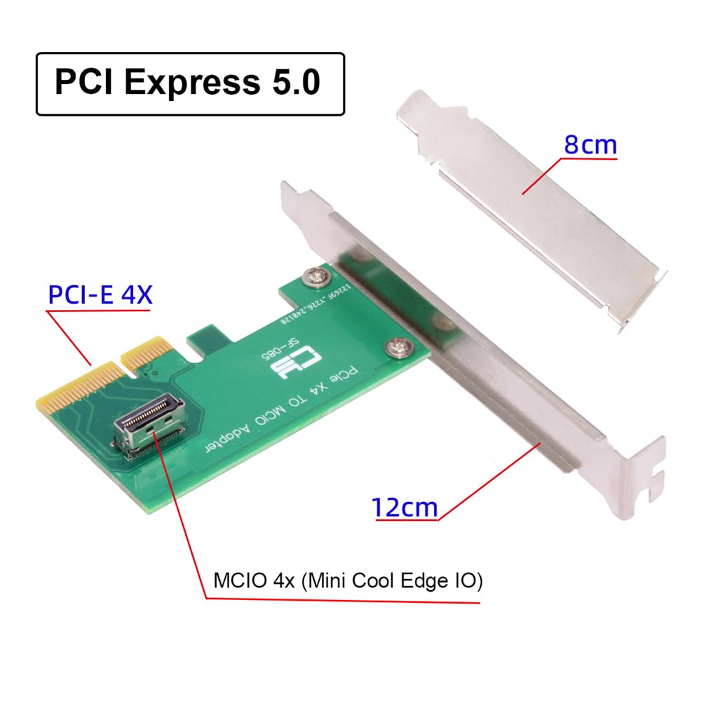 Cablecc 4X la MCIO Mini Cool Edge IO Adaptor Host Femeie pentru PCIe Nvme SSD PCI-Express 5.0 4.0 U.2