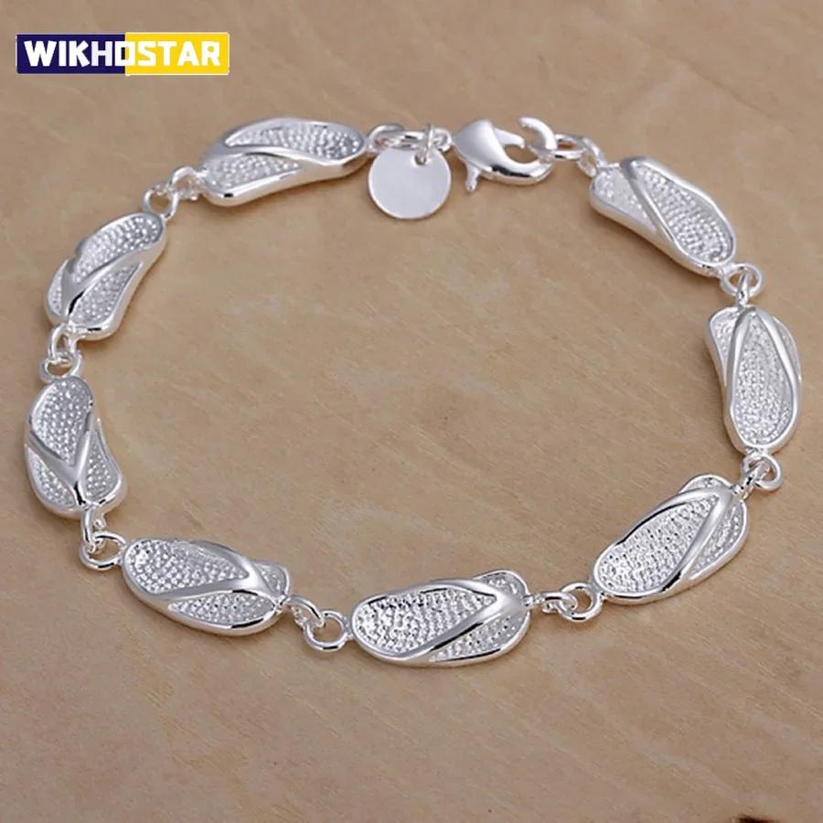 Jewelry Wholesale 925 Sterling Silver Bracelets 20CM Unique Design Beautiful Fashion Women Jewelry High Quality