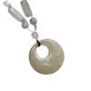 Imitation Hetian White Jade Fish Pendant Sweater Chain - Unisex
