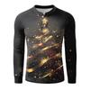 Men's Casual Button-Down Sweatshirt Fashion Printed Long Sleeve Shirt Pullover