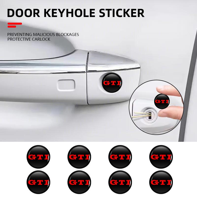 LEG1 Car Door Lock Keyhole Protection Stickers Auto Accessories For Volkswagen VW Golf 4 6 7 GTI Tiguan Passat B5 B6 B7 CC MK5 MK6