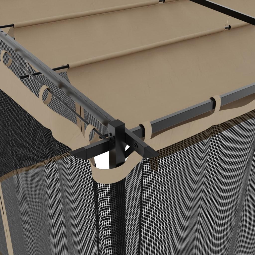 Vidaxl Altanka Ze Ścianami Z Siatki, Kolor Taupe, 6X3 M, Stal