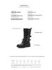 2025 Autumn/Winter Women's Retro British Mid-Calf Lace-Up Belt Buckle Martin Boots - Thick Sole, Height Increasing Western Style