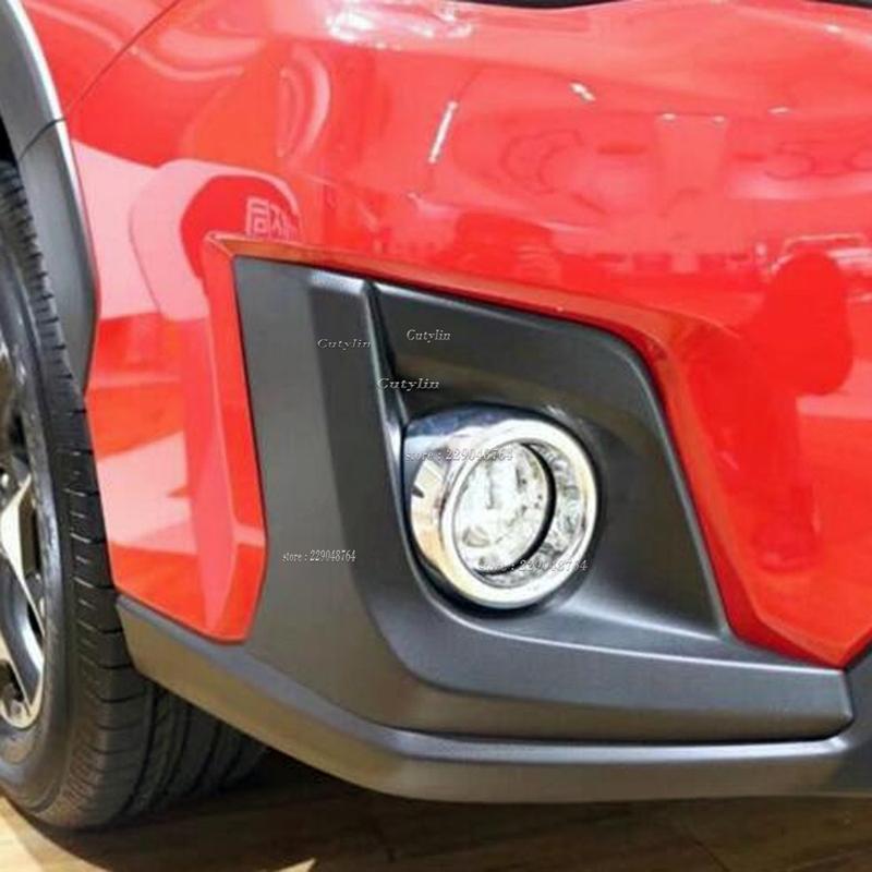 For Subaru XV Crosstrek 2017 2018 ABS Chrome Front Fog Light Cover Trim Foglight Eyebrow Molding Garnish Car Styling