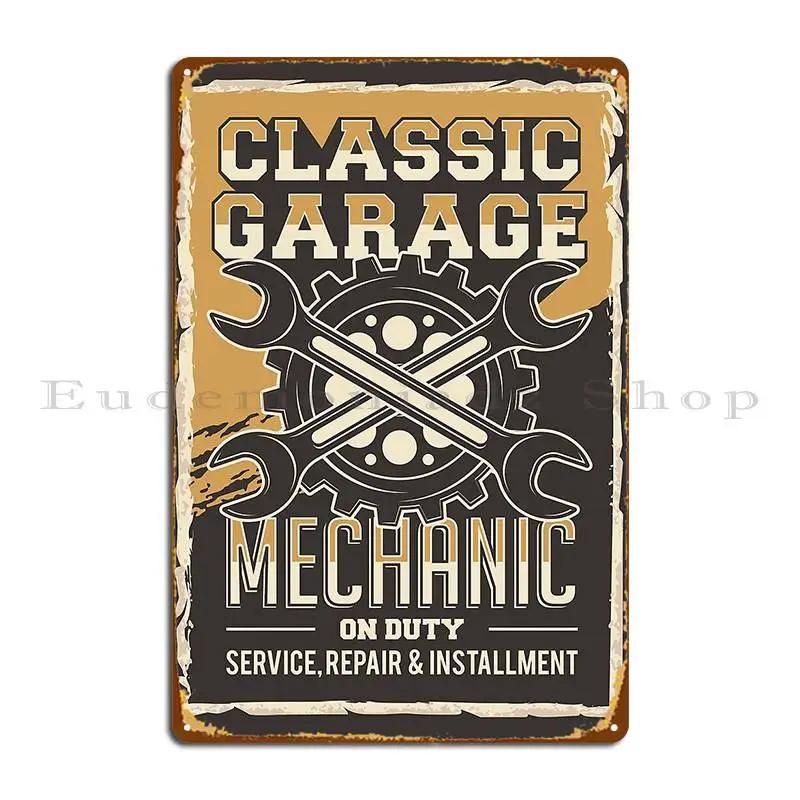 Classic Garage Mechanic Design Retro Look Fuddalandesigns Metal Sign Party Club Poster Printed Cave Tin Sign Poster