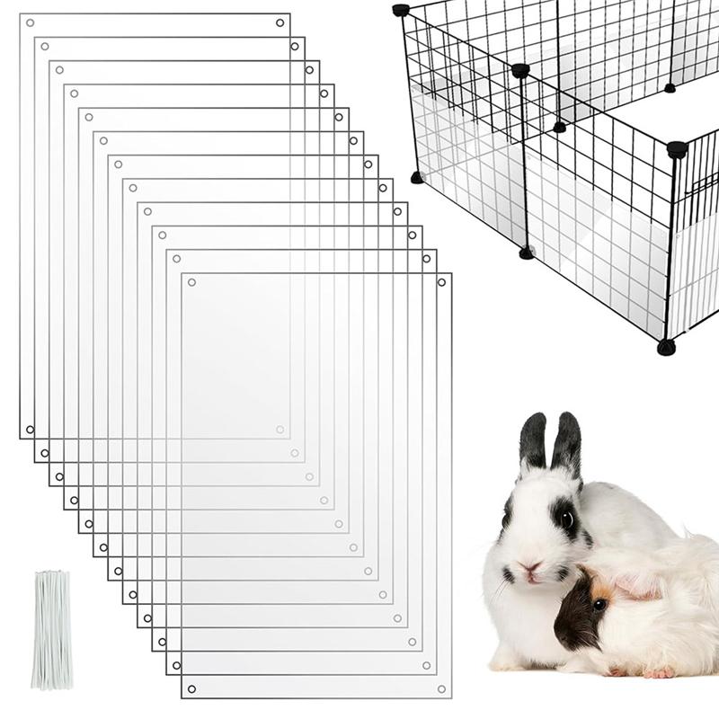 A27F-Clear Cage Edge Liner 12-Pack Pet Cage Liner Protection Cage Urine Guard Guinea Pig Side Lining Habitat Siding