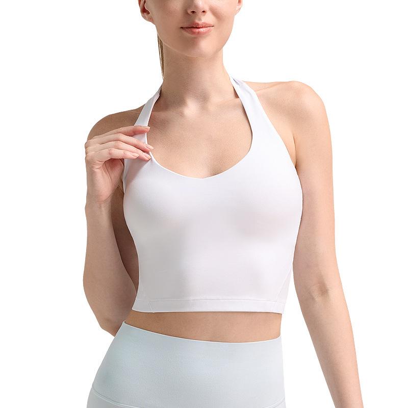 Align Series: European & American Sports Halter Neck Gathered Fitness Bra & Yoga Vest