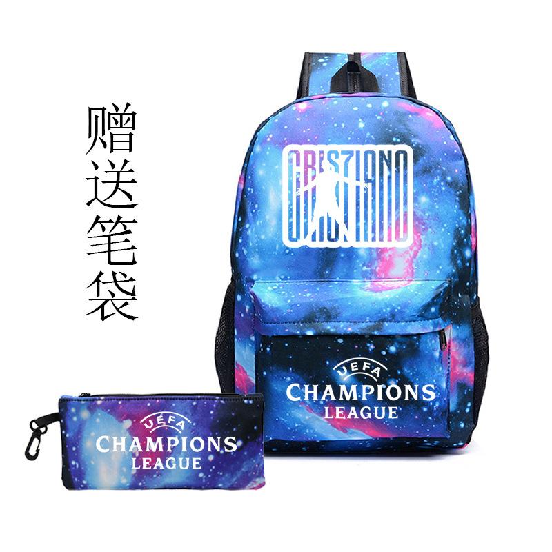 Football Printed Student Backpack Multifunctional Usb Interface Large Capacity Leisure Travel Backpack