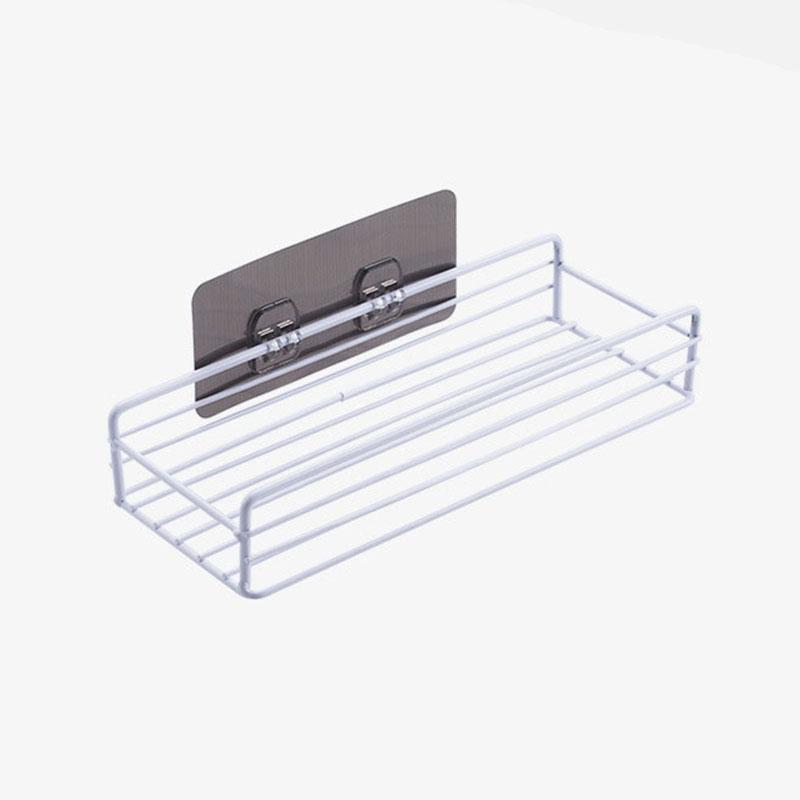 Wrought Iron Wall Mounted Storage Rack, Bathroom Storage Rack, Shower Basket, Kitchen Storage Rack, Punch-free Storage Rack
