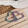 Heart-Shaped Colorful Backpack Keychain with Aluminum Alloy Snap Hook - Outdoor Carabiner Jewelry Pendant