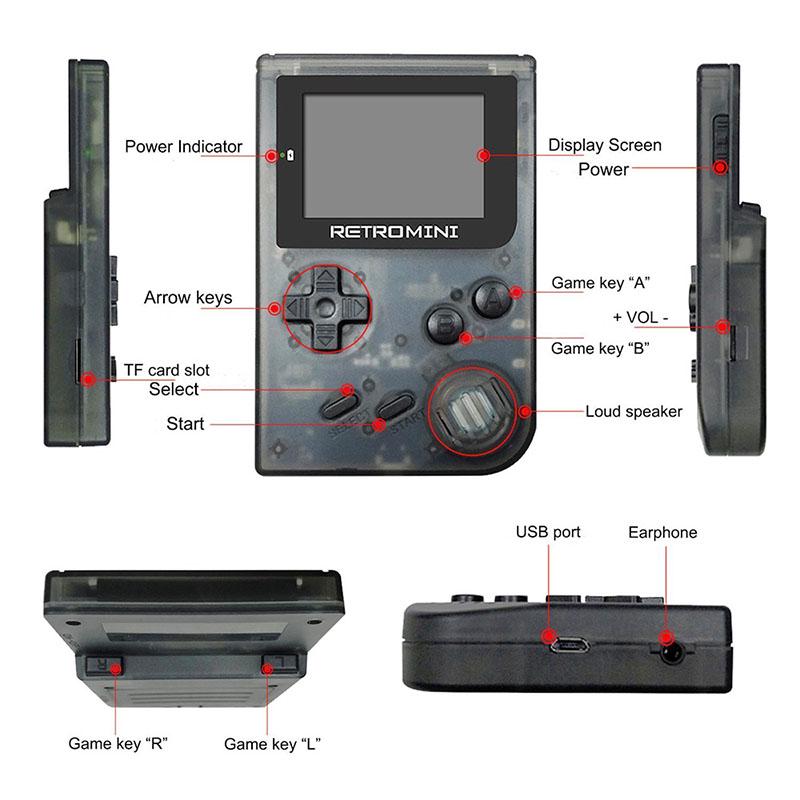 Portable Mini Handheld Game Console Built-in 36 Classic Games Best Gift for Kids