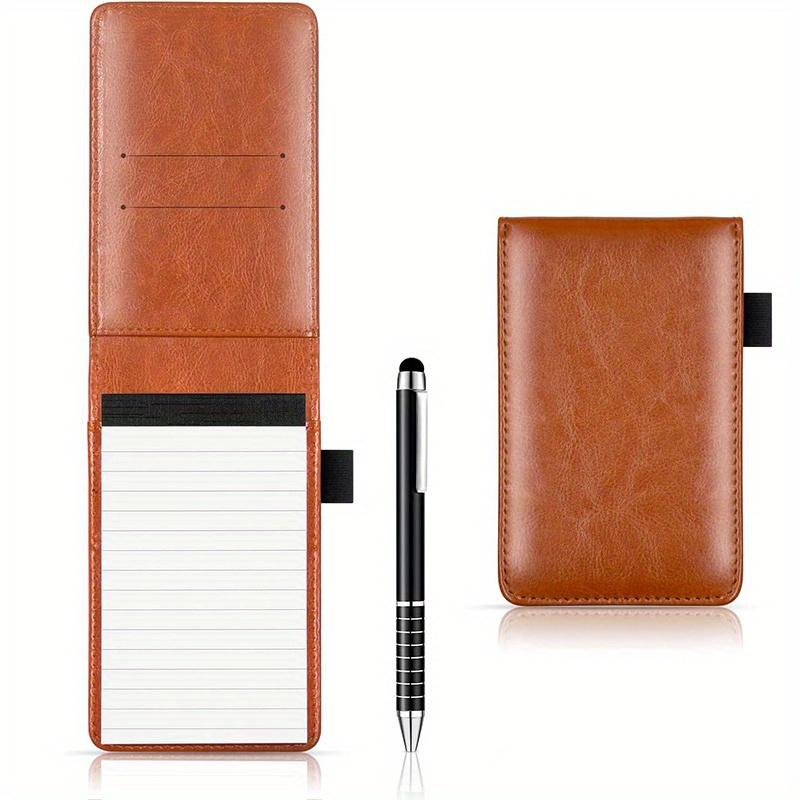 Compact Notitieblok Houder Bundel met Pen - 50 Pagina's Elk, Mini Reis Kunstleer Dagboek voor School, Werkplekken, Eetgelegenheden - Back-To-School Essentieel