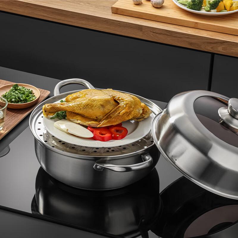 Kangbach 28cm Stainless Steel Steamer Soup Pot Set