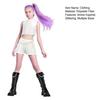 Hunters Costume for Girls Kids Anime Inspired Cosplay Stage Outfit Idol Singers White Performance Dress Up Glittering Party Set
