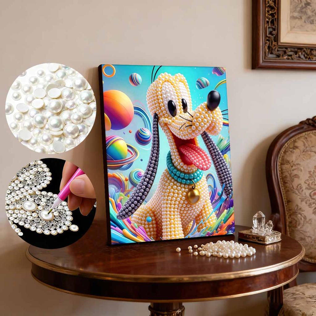 Frozen Elsa & Friends Pearl-Inlaid Frameless Art | Handmade Pearl Craft, Ice Castle Theme, for Frozen Dreamy Home Decor & Gift Option