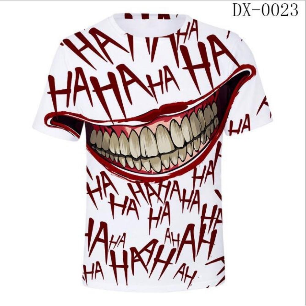 

3D T-shirt men s funny smile 3D printed T-shirt men s summer short sleeved shirt XS