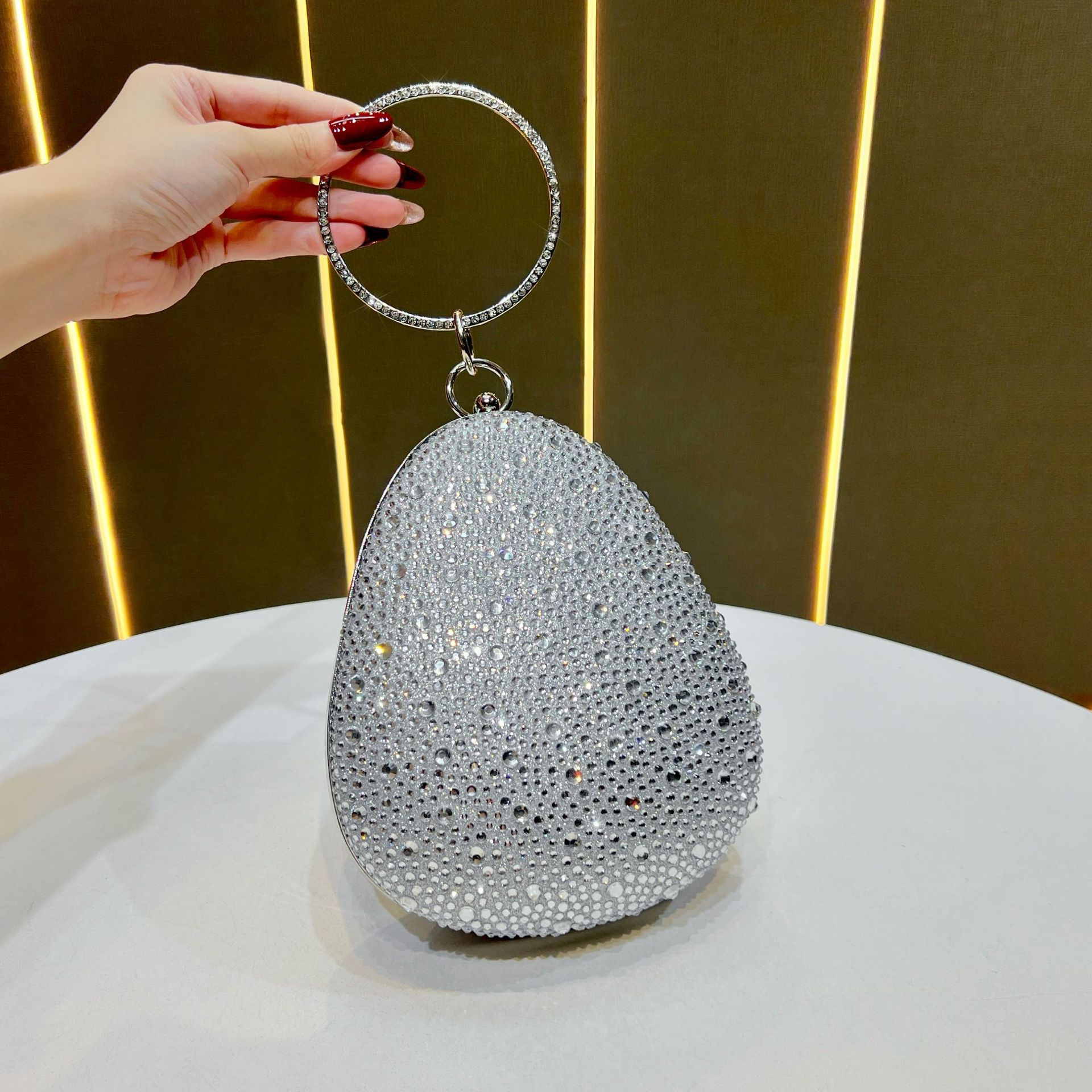 

Hand-held Bag, Evening Dress Bag, Fashionable Cross-body Bag, Small Exclusive Handbag срібний