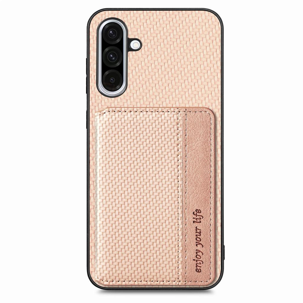 For Samsung Galaxy A36 5G Case RFID Blocking Carbon Fiber Leather Phone Back Cover with Card Holder