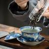 180ml Chinese Antique Ceramic Gaiwan Handmade Lotus Fish Tea Tureen Travel Portable Tea Bowl Household Teaware Accessories