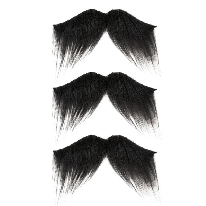 3pcs Practical Plastic False Mustache For Pirate Wizard Santa Costume Accessories Easy To Clean Halloween Party Props