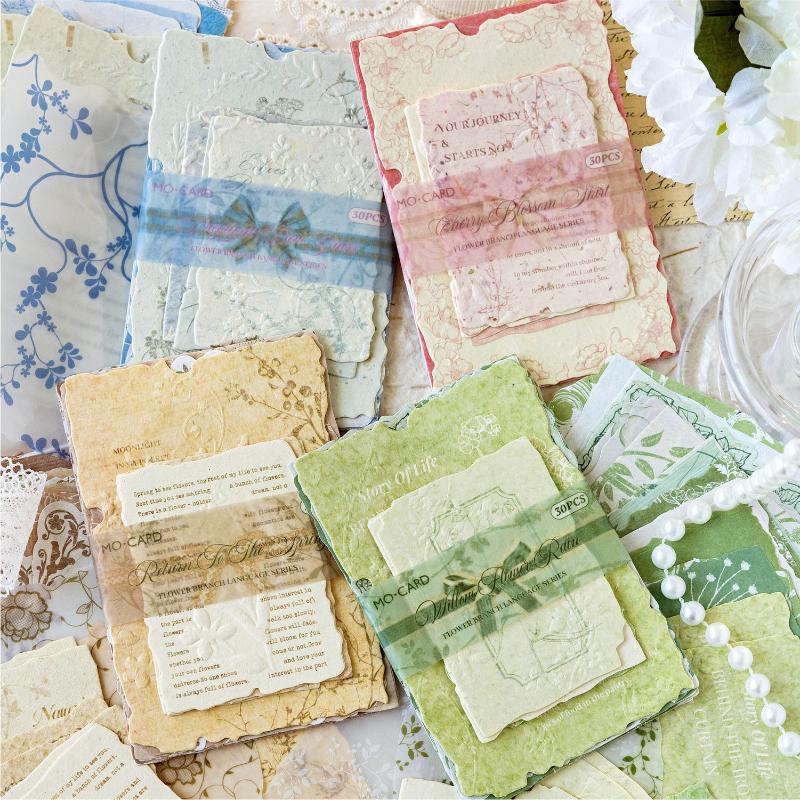 Vintage Floral Embossed Paper for Scrapbooking Junk Journal DIY Craft Decoupage Background Decal Stationery Pack