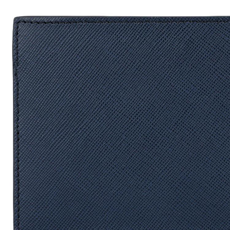 Montblanc Artisan Series Grainy Calfskin Short Double Fold Wallet Men Wallets Indigo 113217