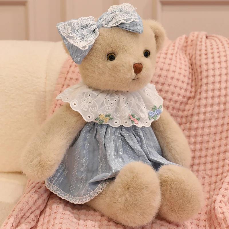 Fiabe Principessa Coniglio Orso Peluche Giocattoli Accogliente Cartone Animato Pizzo Vestito Animale Bambola Divertente Scuotimento Corsa Bambola Adorabile Regalo per Bambini