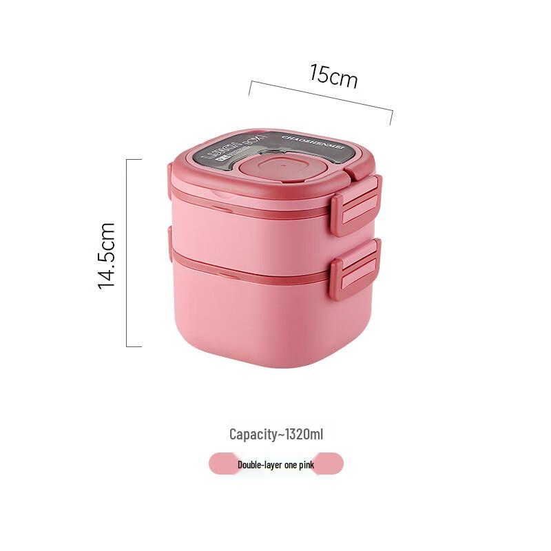 ZISIZ Double-Layer Insulated Stainless Steel Lunch Box