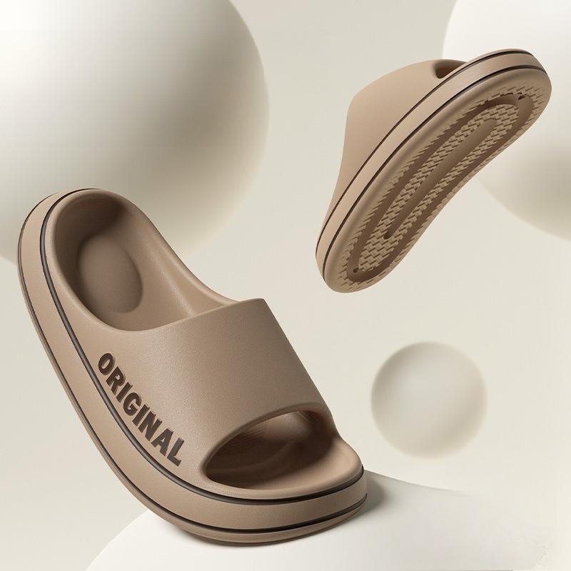 

Men s Non-Slip Thick Sole Slippers 2025 Summer New Home Bathroom High Elasticity Couple Home Slippers for Men 40-41 хакі