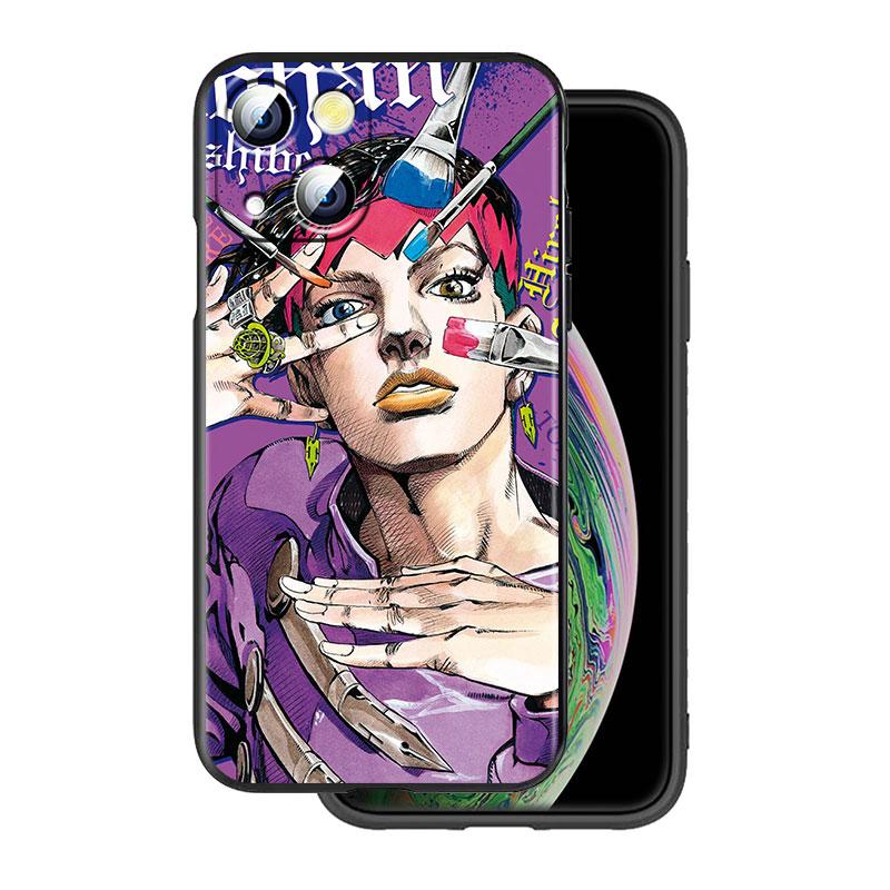 Cartoon Anime JoJo Jotaro Kujo Cover For Apple iPhone 14 13 12 11 SE XS XR X 7 8 6 mini Plus Pro MAX 2020 Black Phone Case