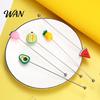 Cartoon Fruit Stirrer Cocktail Stir Stick, Stainless Steel Mixing with Durian Pineapple Strawberry Watermelon Rubber Top Decor, Drink for Bar Milk Tea