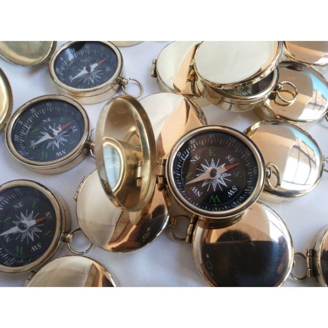 Antique Vintage Brass Nautical Pocket Compass 45mm Lot Of 100 Pcs Marine