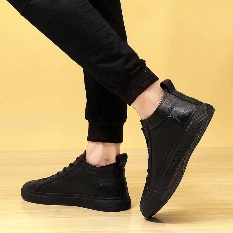 Men's Shoes 2025 Summer New Products Street Travel Tide Wear Waterproof Medium Help Heightening Board Shoes Youth Platform Casual Shoes