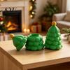 Small Jewelry Organizer Christmas Tree Shaped Mini Storage Box, 3D Printed Green Cute Festive Room Decor Desktop Ornament, Decorative Trinket Box for