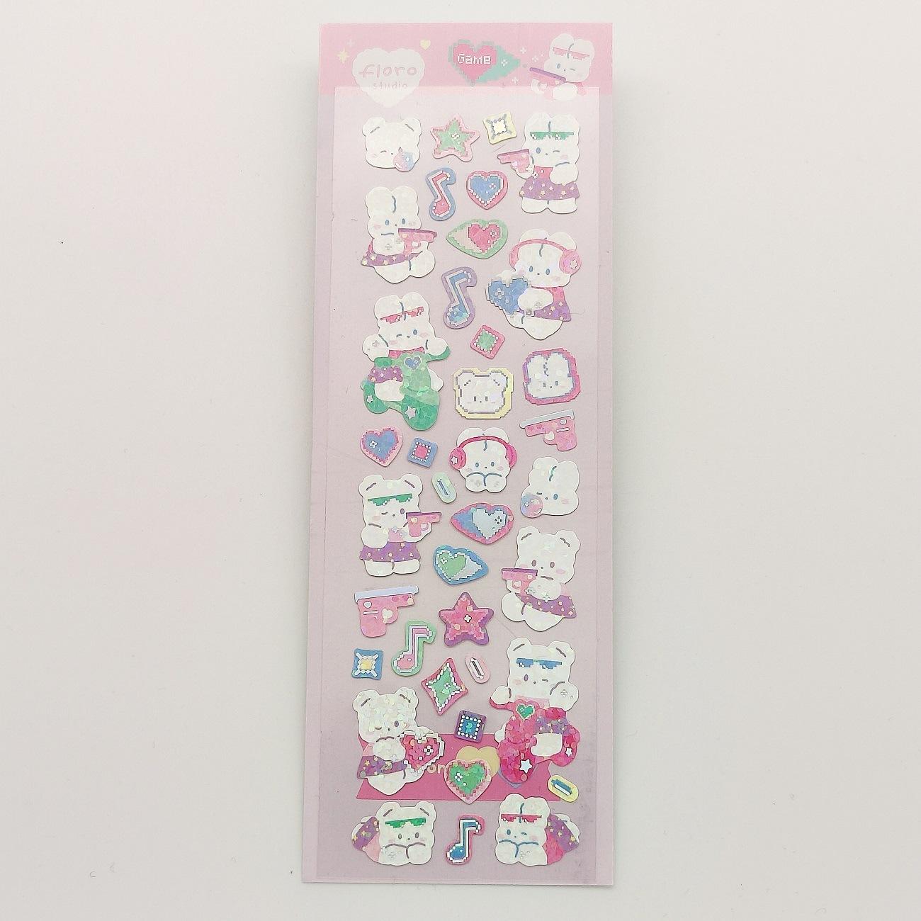 

1 шт. корейская милая наклейка Kawaii Bling Bunny Rainbow с четырьмя листьями пудинг наклейка водостойкая серебряная наклейка для студентов DIY фото 50*150mm