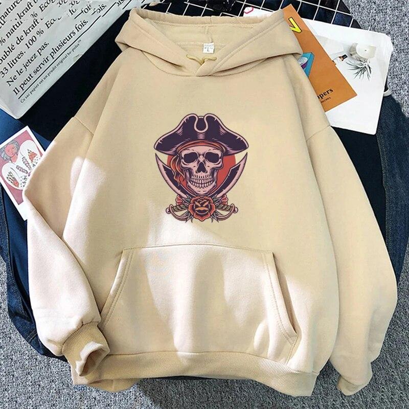 Cartoon Hoodies Fashion Hot-selling Skeleton Printed Unisex Women Winter Long-sleeve Hoodie Loose Streetwear Y2K FeUnisex Pullover