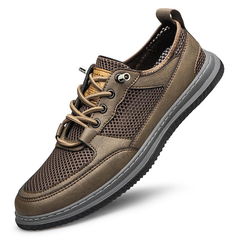 

Men s shoes mesh shoes men s sports shoes breathable driving shoes one pedal lazy shoes casual board shoes 38 коричневий