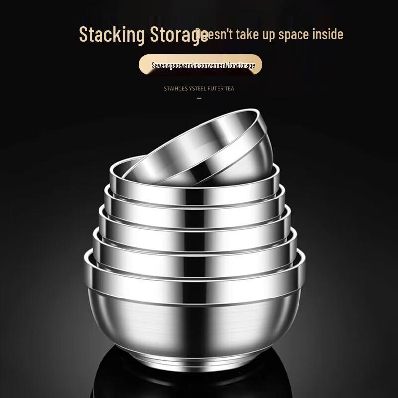 Youxia Stainless Steel Double-Walled Insulated Rice and Soup Bowl