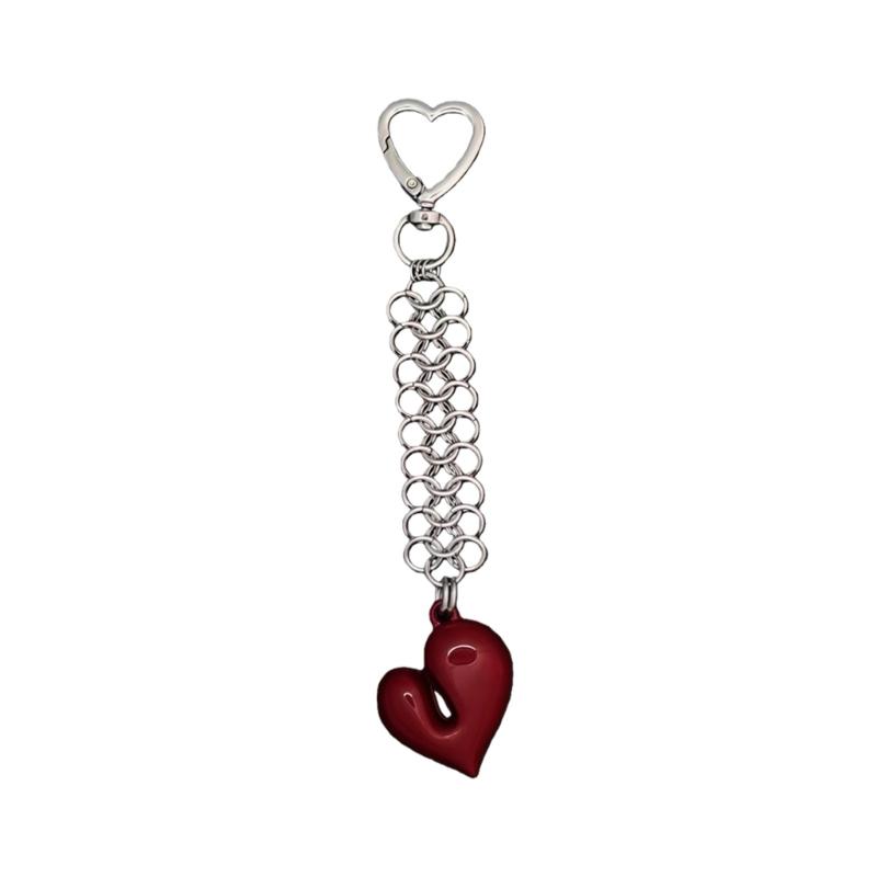 Stylish Love Heart Keychain Eye Catching Key Chain Bag Charm Decorations Fashionable Pendant for Backpacks Wallet