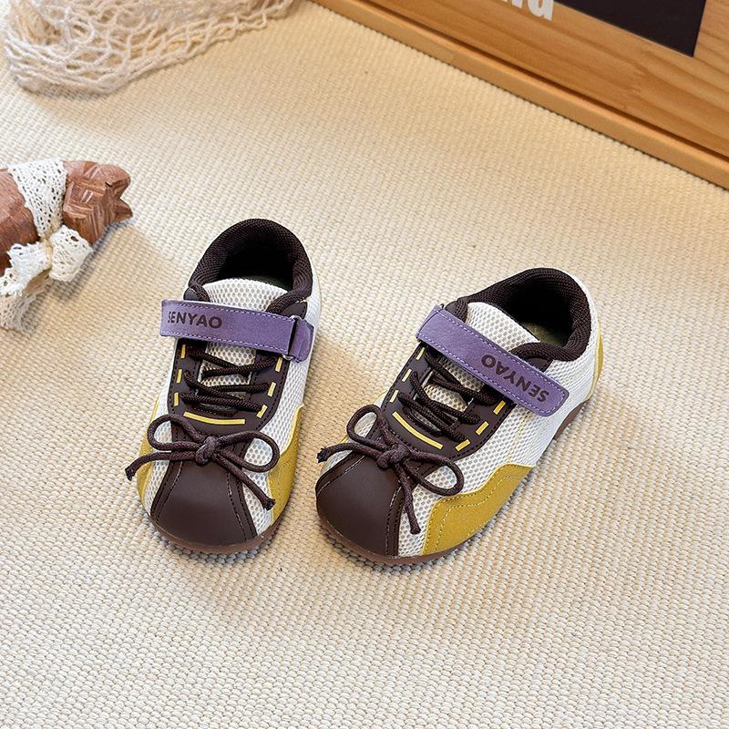 Kids Color Block Breathable Mesh Casual Sneakers 21 фиолетовый