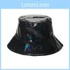Chapéu de Pescador Estiloso de Metal Laser Pu Hip-hop Street Para Homens Mulheres Performance de Palco