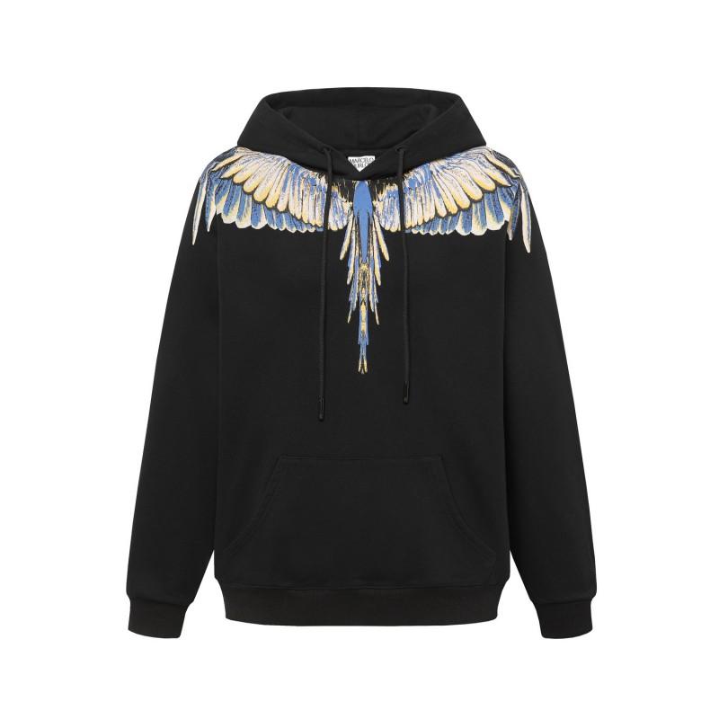 Felpa da uomo oversize con cappuccio con stampa Ala Fantasma Design Serpente Fulmine Abbigliamento Casual