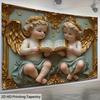 2D Classic Cherub Angels Tapestry Reading Book Themed Event Photography Background