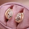 Cute Flower Pattern  Hollow Hoop Earrings For Women Vintage Gold Silver Color Ear Buckle Wedding Jewelry Engagement Gifts